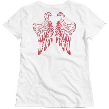 Angel Wings T-shirt Misses Relaxed Fit Basic Gildan Ultra Cotton Tee
