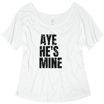 Aye He's Mine Flowy Misses Bella Flowy V-Neck Half-Sleeve Tee