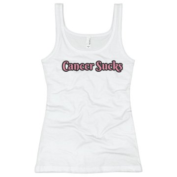 Cancer Sucks Tank Junior Fit Basic Bella 2x1 Rib Tank Top