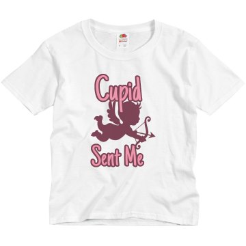 Cupid Sent Me Youth Bella Girl Sheer 2-in-1 Baby Jersey Tee