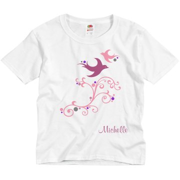 Colored Doves w/ Name Youth Basic Gildan Ultra Cotton Crew Neck Tee