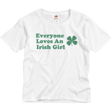 Loves An Irish Girl Youth Basic Gildan Ultra Cotton Crew Neck Tee