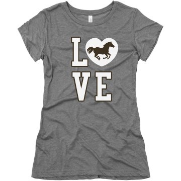 Love Horse Riding Junior Fit Bella Triblend Tee