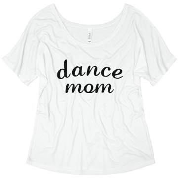 Dance Mom Rhinestone Junior Fit Bella Sheer Longer Length Rib Tee