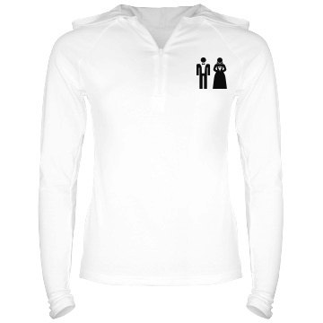 Bride Script Hoodie Junior Fit Bella Long Sleeve 1/2 Zip Hooded Pullover Tee