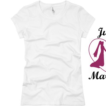 Just Married Heart Junior Fit Basic Bella Favorite Tee