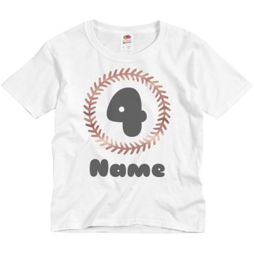 4th Birthday Youth Basic Gildan Ultra Cotton Crew Neck Tee