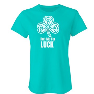 Rub Me For Luck Junior Fit Bella Crewneck Jersey Tee