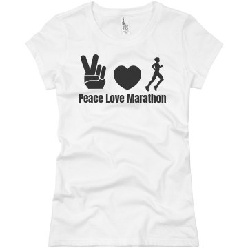 Peace Love Marathon Junior Fit Basic Bella Favorite Tee