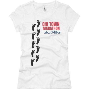 Marathon Foot Prints Junior Fit Basic Bella Favorite Tee