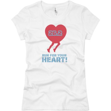 Run For Your Heart Junior Fit Basic Bella Favorite Tee