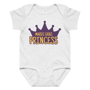 Mardi Gras Princess Infant Rabbit Skins Lap Shoulder Creeper