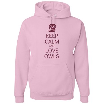 Hooded Keep Calm Owl Unisex Gildan Heavy Blend Hoodie