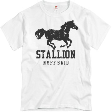Stalion Distressed Tee Unisex Basic Gildan Heavy Cotton Crew Neck Tee