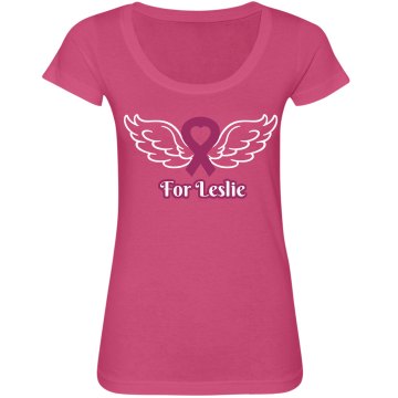 Breast Cancer Tribute Junior Fit Bella Sheer Longer Length Scoopneck Tee