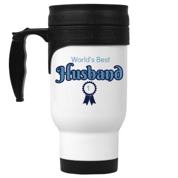 World's Best Husband 14oz White Stainless Steel Travel Mug