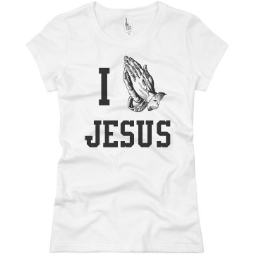 I Pray to Jesus Junior Fit Basic Bella Favorite Tee