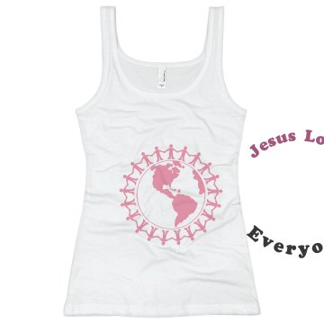 Jesus loves everyone! Junior Fit Basic Bella 2x1 Rib Tank Top