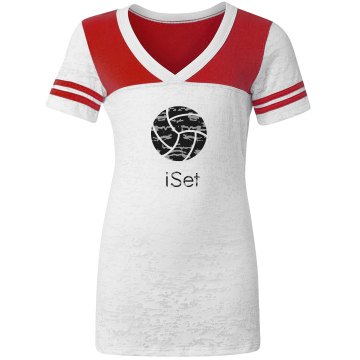 iSet Volleyball Tee Junior Fit Augusta 3/4 Legacy Raglan Tee