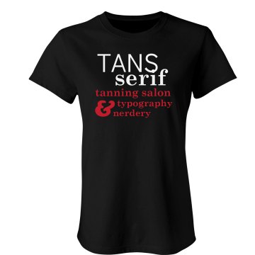 Tans Serif Junior Fit Bella Crewneck Jersey Tee