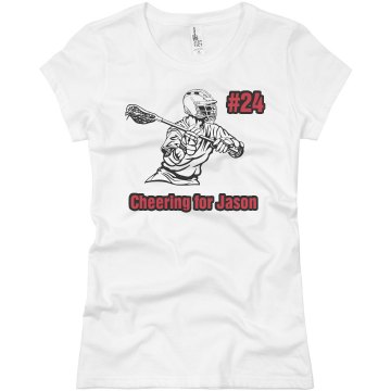 Cheering For Jason LAX Junior Fit Basic Bella Favorite Tee