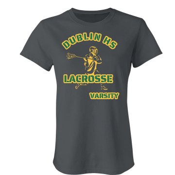 Dublin HS Lacrosse Junior Fit Bella Crewneck Jersey Tee