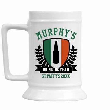 St. Patty's Drinking Team 16oz Ceramic Stein