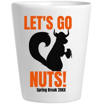 Nuts on Spring Break Ceramic Shotglass