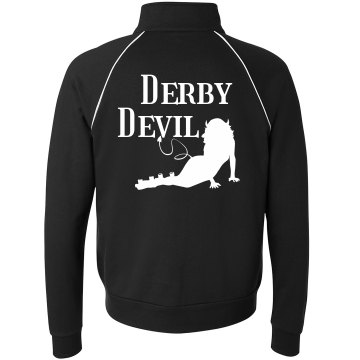 Red Derby Devil Unisex Canvas Fleece Full Zip Track Jacket