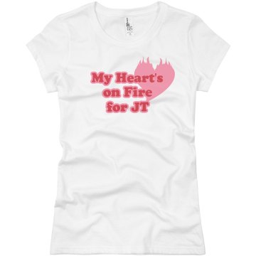 Heart on Fire Boyfriend Junior Fit Basic Bella Favorite Tee
