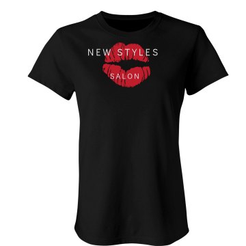 New Styles Salon Junior Fit Bella Sheer Longer Length Rib Tee