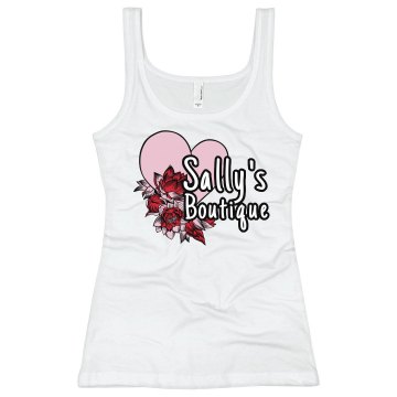 Sally's Boutique Junior Fit Bella Longer Length 1x1 Rib Tank Top