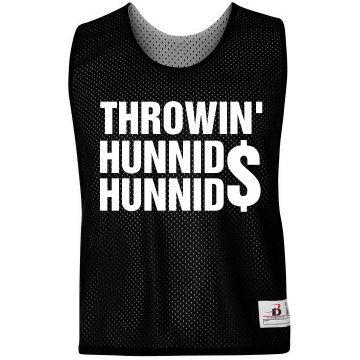 Throwin' Hunnids LAX Top Badger Sport Lacrosse Reversible Practice Pinnie