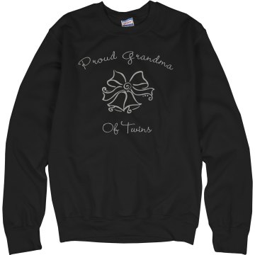 Proud Grandma Of Twins Unisex Hanes Crew Neck Sweatshirt