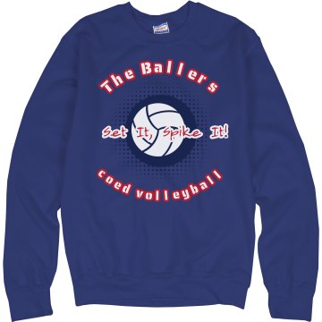 Coed Volleyball Unisex Hanes Crew Neck Sweatshirt