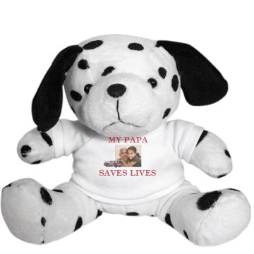 My Papa Saves Lives Plush Dalmatian Dog