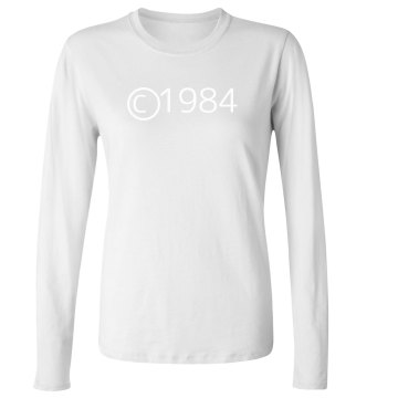Copyright 1984 Junior Fit Bella Long Sleeve Crewneck Jersey Tee