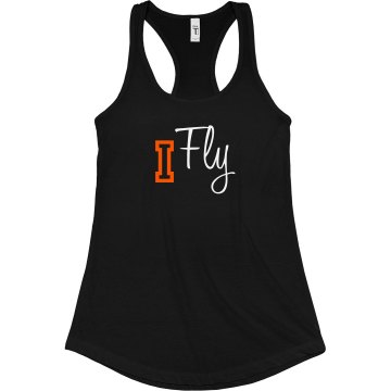 iFly Black Tank Junior Fit Bella Sheer Longer Length Rib Racerback Tank Top