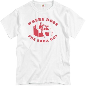 Where Does the Soda Go? Unisex Basic Gildan Heavy Cotton Crew Neck Tee