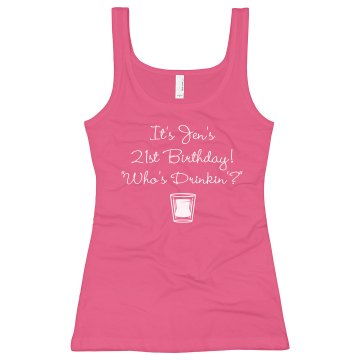 Jen's 21st Birthday Junior Fit Bella Sheer Longer Length Rib Tank Top