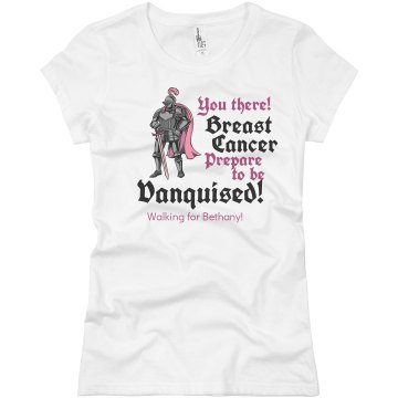 Breast Cancer Knight Junior Fit Basic Bella Favorite Tee