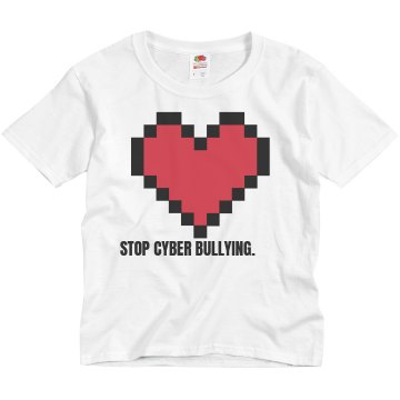 Stop Cyber Bullying Youth Basic Gildan Ultra Cotton Crew Neck Tee