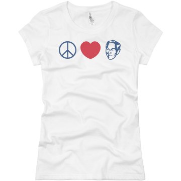 Peace Love Paul Junior Fit Basic Bella Favorite Tee