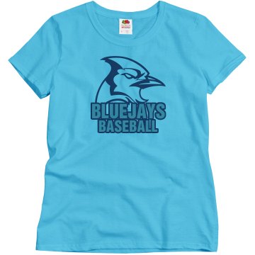 Bluejays Baseball Misses Relaxed Fit Basic Gildan Ultra Cotton Tee