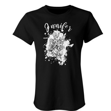 Flower Tattoo T-Shirt Junior Fit Bella Crewneck Jersey Tee