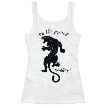 Panther Tattoo T-Shirt Junior Fit Bella Sheer Longer Length Rib Tank Top