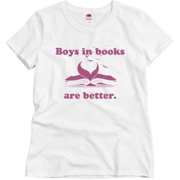 Boys in Books Misses Misses Relaxed Fit Basic Gildan Heavy Cotton Tee