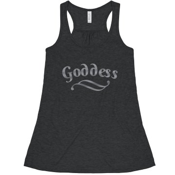 Goddess Rhinestone Junior Fit Bella Sheer Longer Length Rib Racerback Tank Top