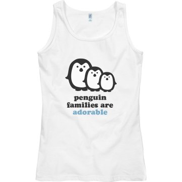 Penguin Families Are Cute Misses Bella Flowy Lightweight Raglan Tee