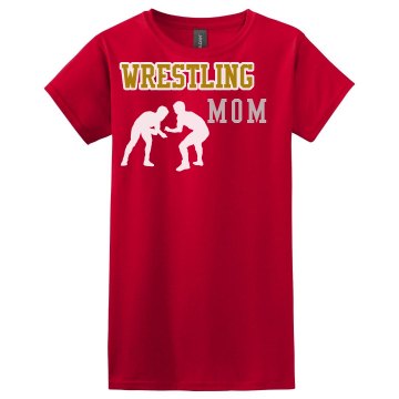Wrestling Rhinestone Mom Misses Relaxed Fit Gildan Ultra Cotton Tee